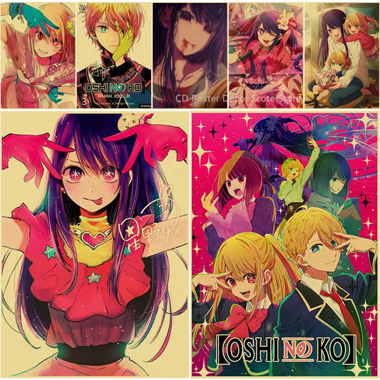 Oshi No Ko Carteles Retro Vintage